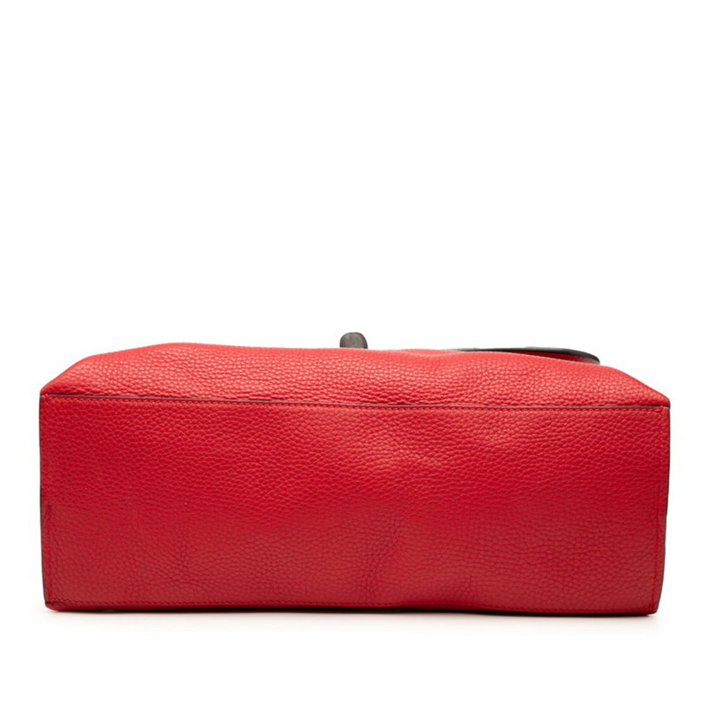 Gucci Red Color Leather Handbag Shoulder Bag (Pre-Owned)