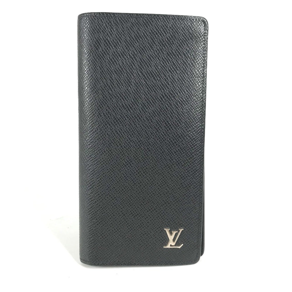 Louis Vuitton Taiga Ardoise Black Taiga Leather Long Wallet (Bi-Fold) (Pre-Owned)