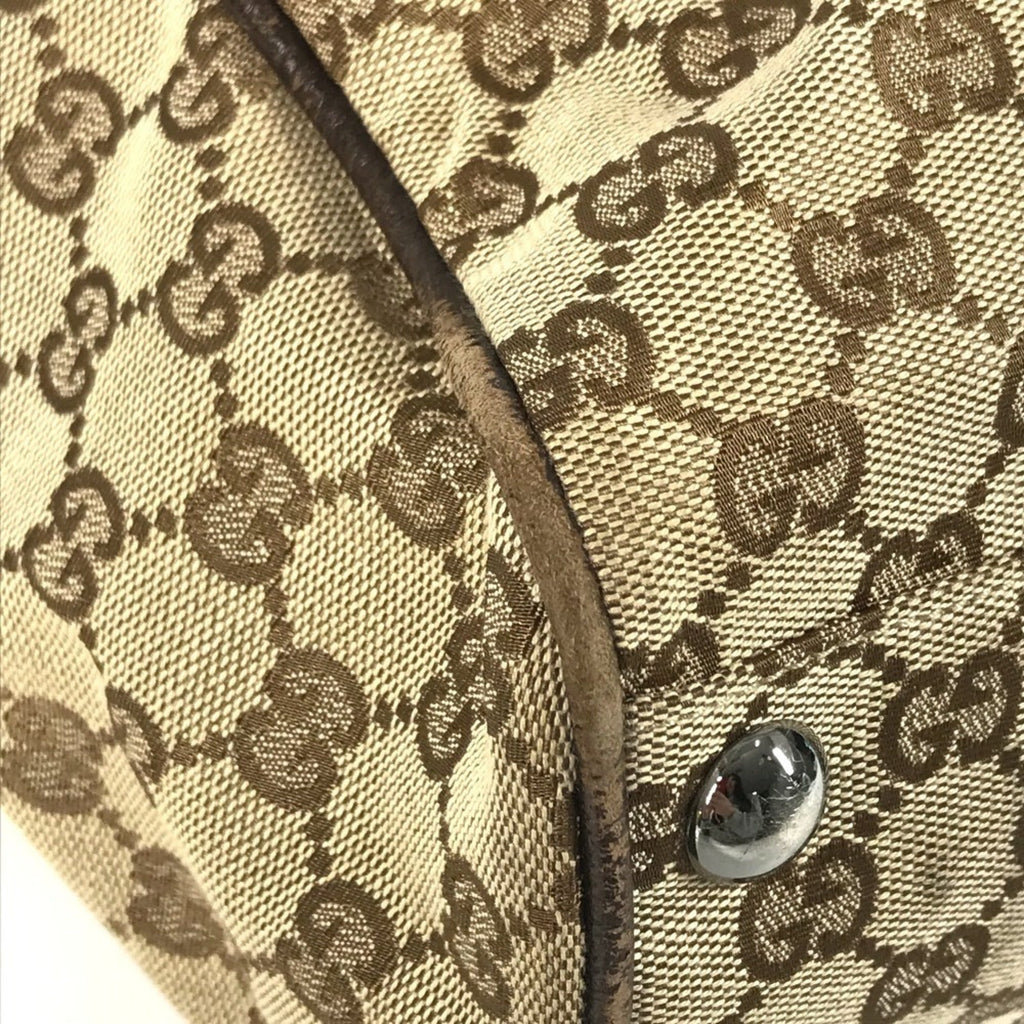 Gucci Beige Dark Brown Gg Canvas Shoulder Bag Tote Bag (Pre-Owned)