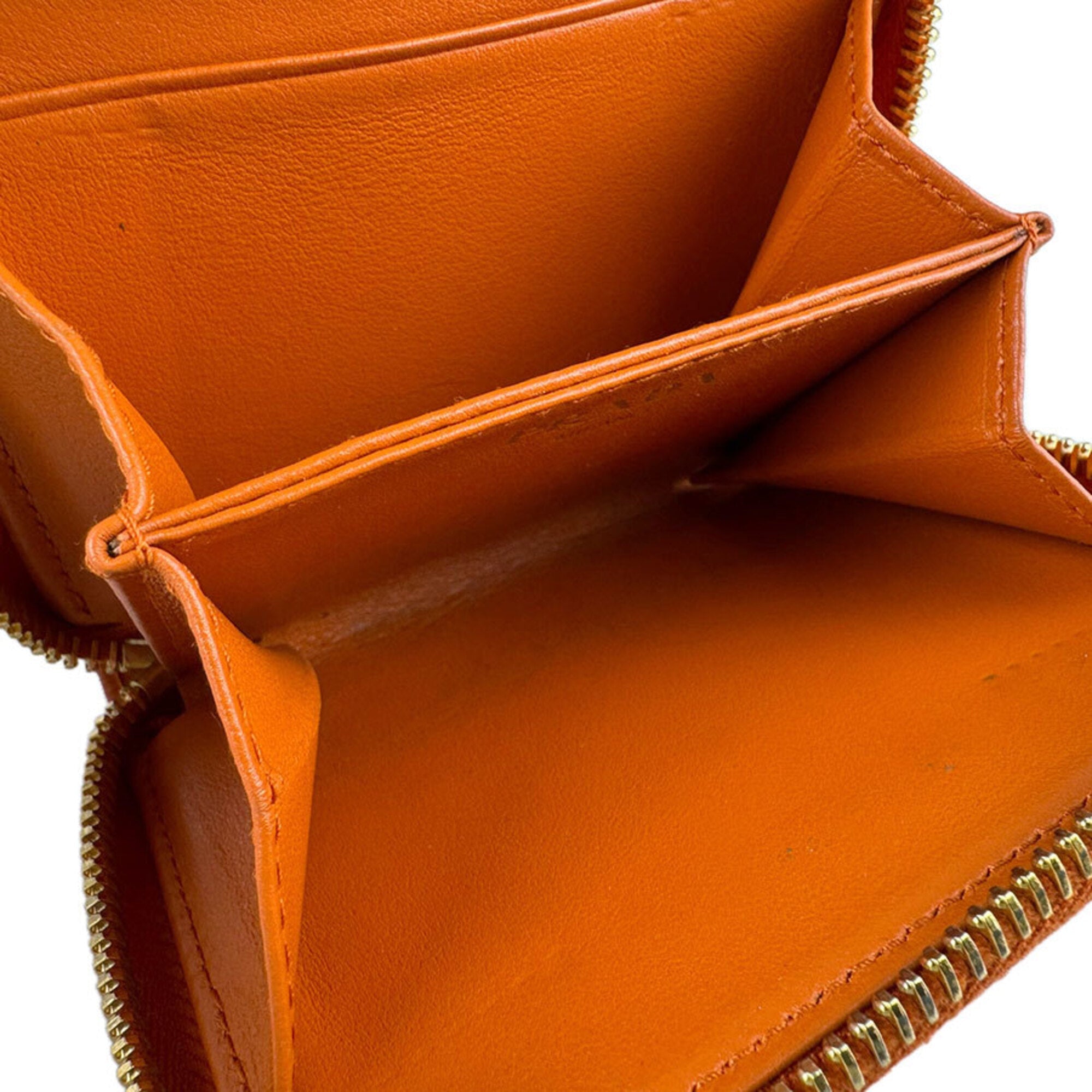 Prada Orange Leather Coin Purse/Coin Case (Pre-Owned)
