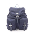 Prada Navy Nylon Leather Backpack Handbag (Pre-Owned)
