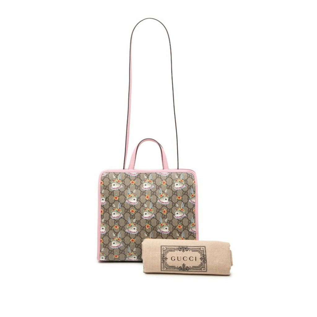 Gucci Beige Multi-Color Pink Pvc Leather Handbag Shoulder Bag (Pre-Owned)