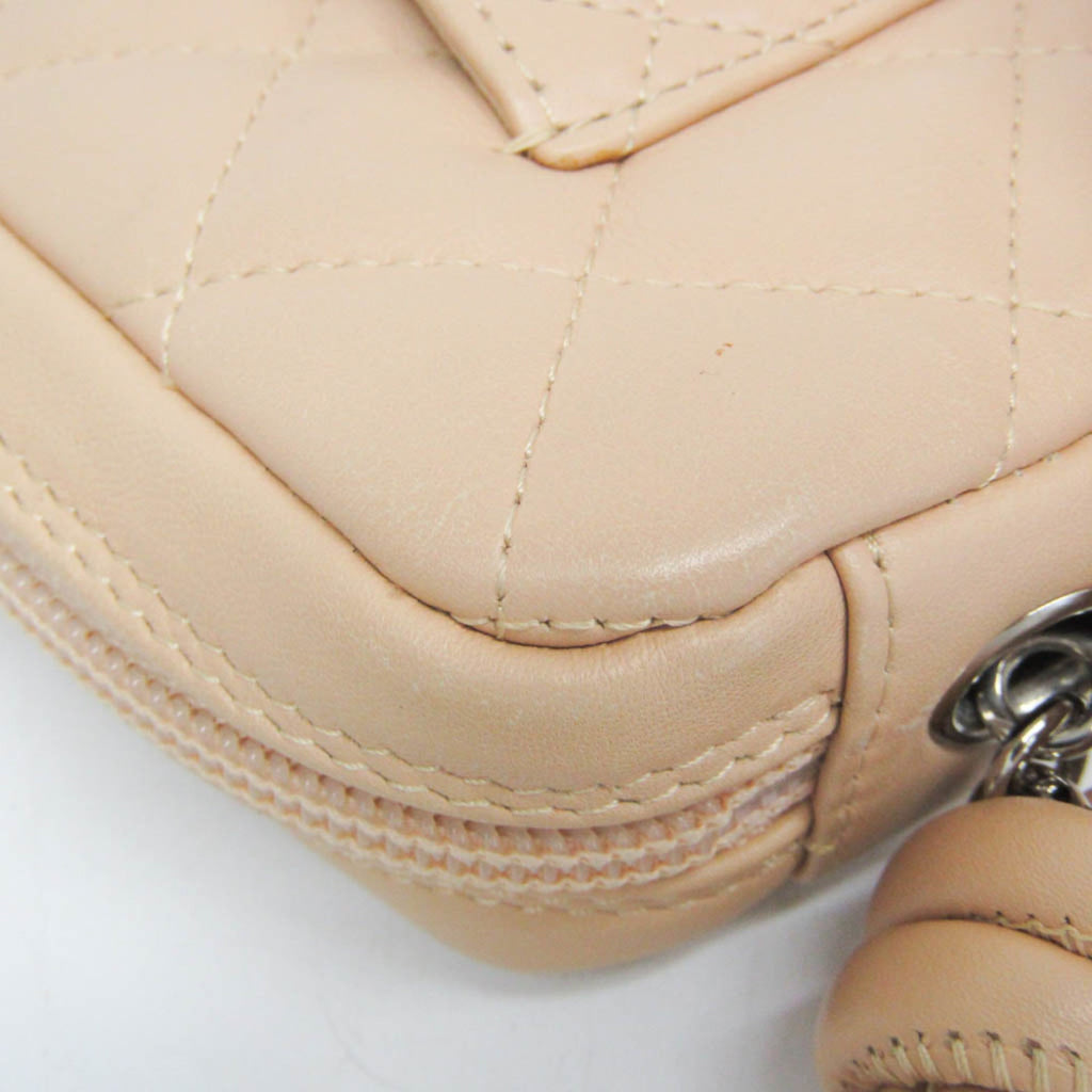 Chanel Ligne Cambon Light Beige Leather Handbag (Pre-Owned)