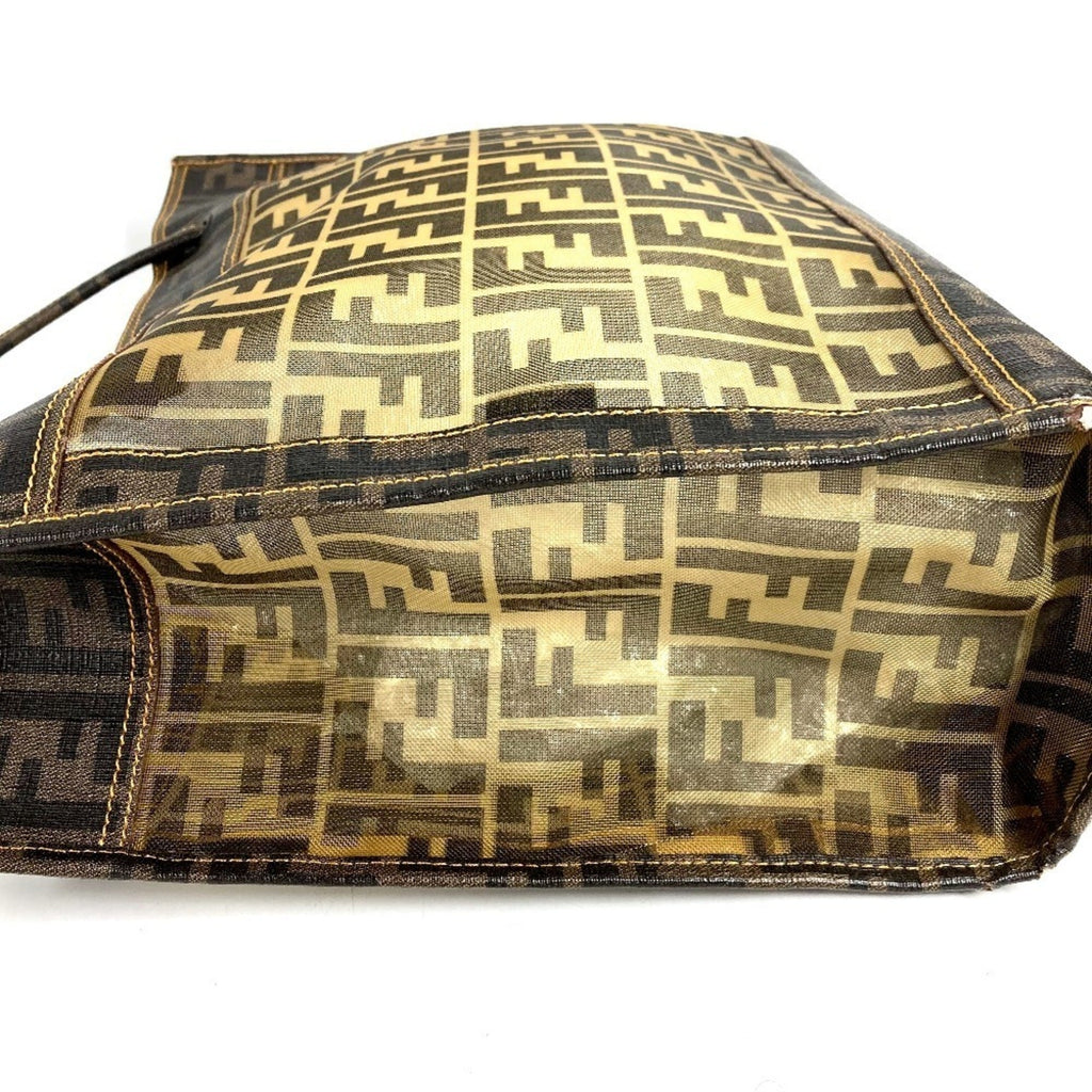 Fendi Zucca Brown Pvc Handbag Pouch Shoulder Bag Tote Bag (Pre-Owned)