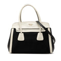 Prada Black White Canvas Leather Handbag (Pre-Owned)
