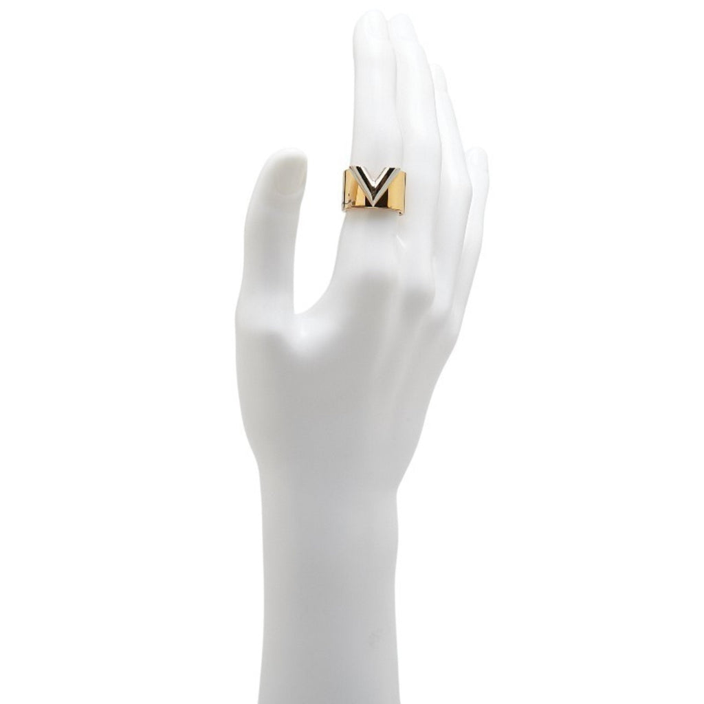 Louis Vuitton Gold Silver Metal Band Ring (Pre-Owned)
