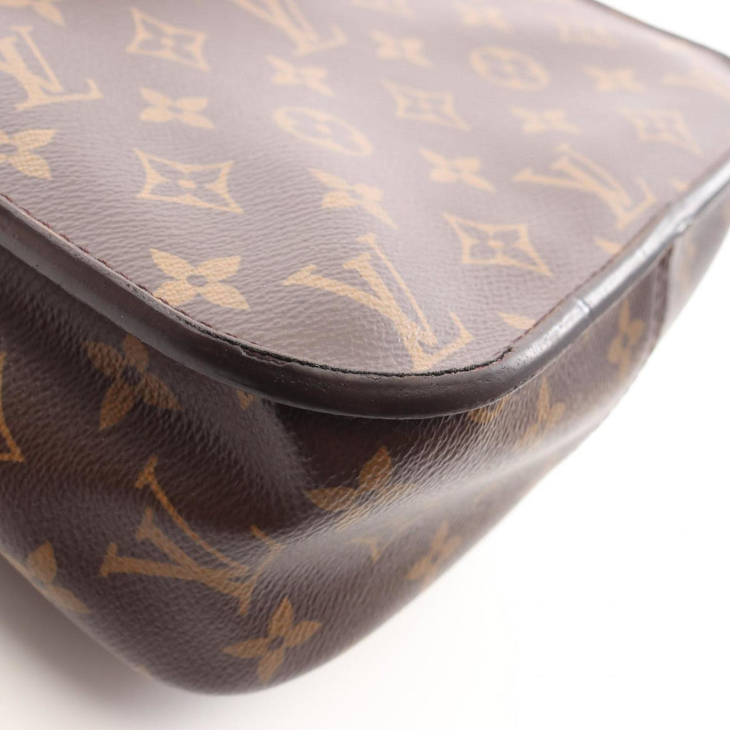 Louis Vuitton Black Brown Coated Canvas Leather Shoulder Bag (Pre-Owned)