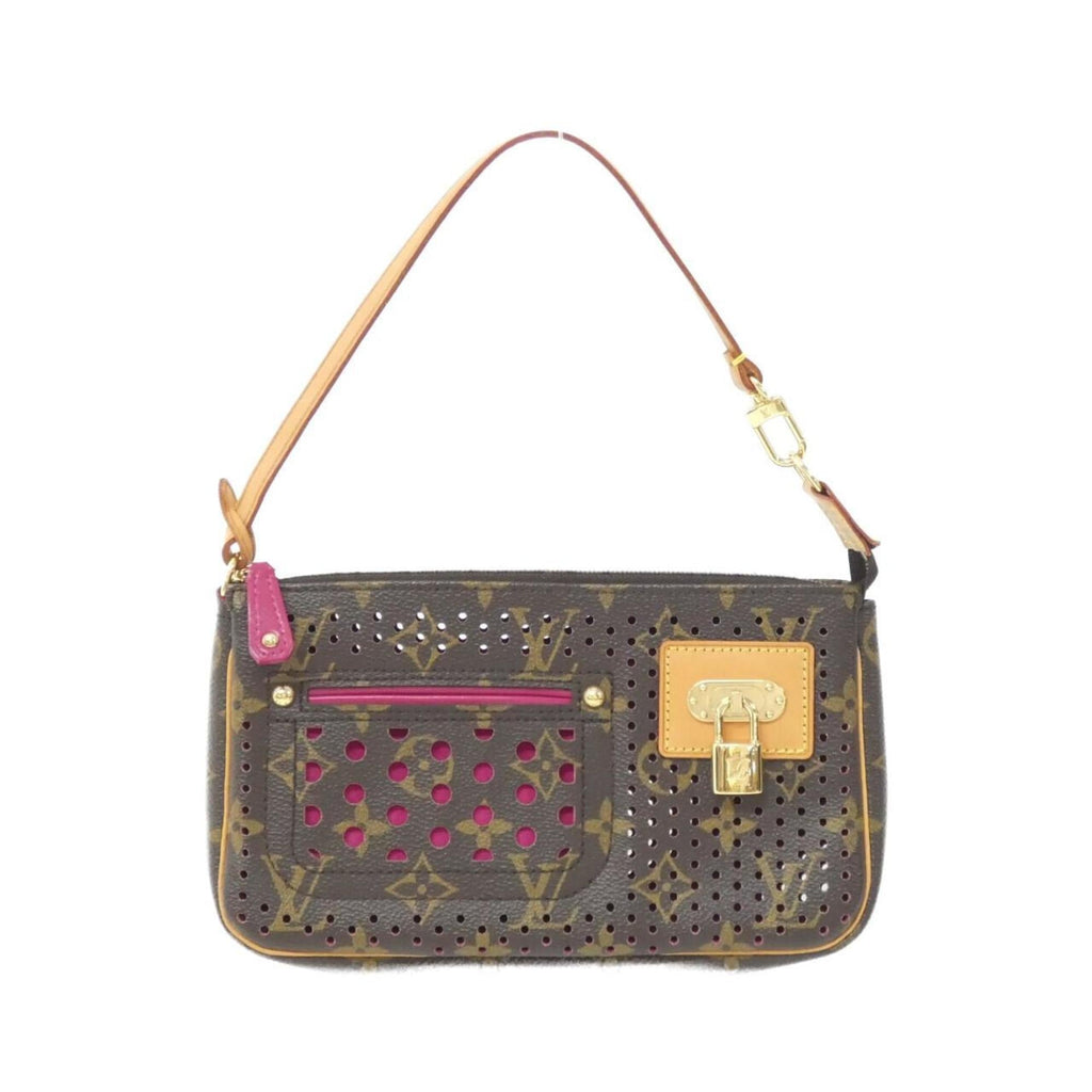 Louis Vuitton Monogram Perfo Fuchsia Marron Coated Canvas Pochette Pouch (Pre-Owned)