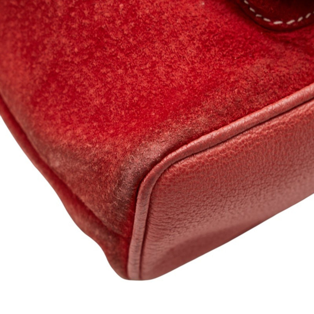 Gucci Bamboo Red Color Suede Leather Backpack (Pre-Owned)