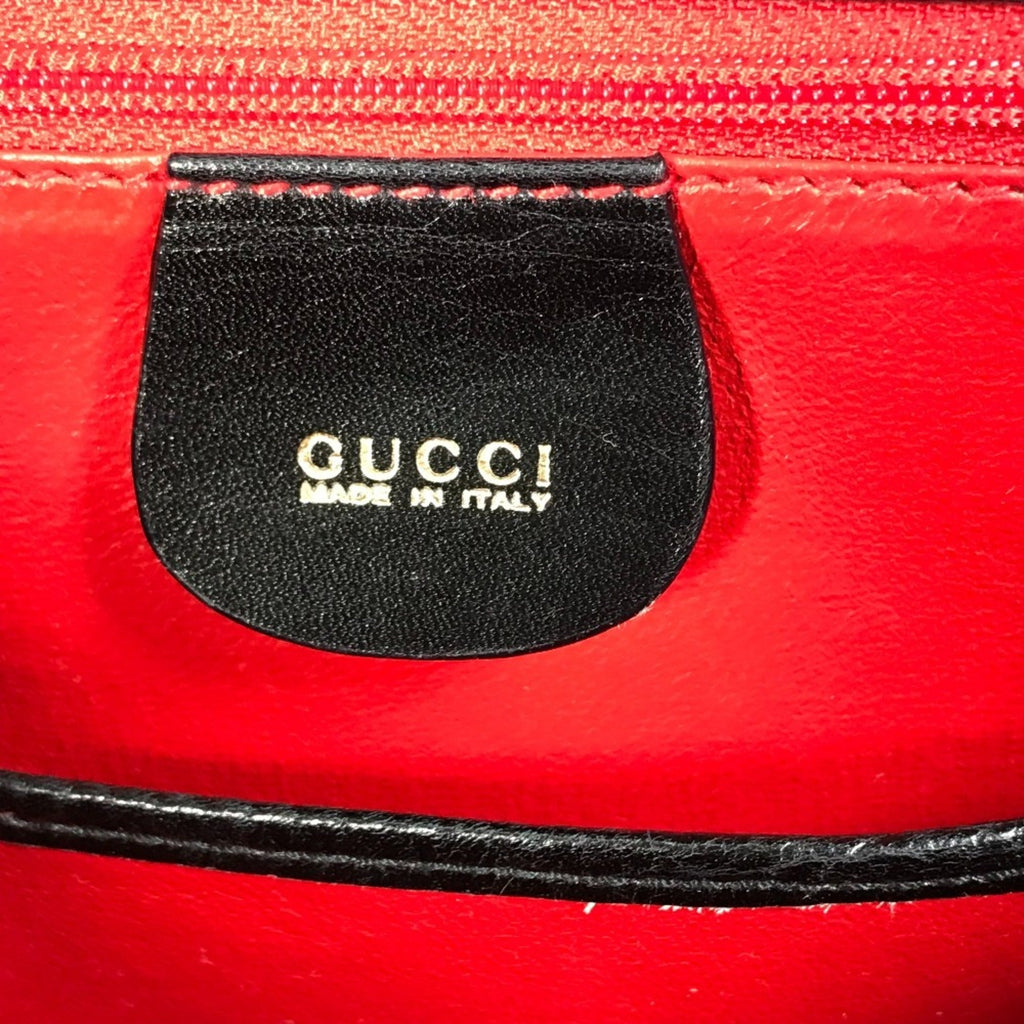 Gucci Black Leather Bamboo Handbag (Pre-Owned)