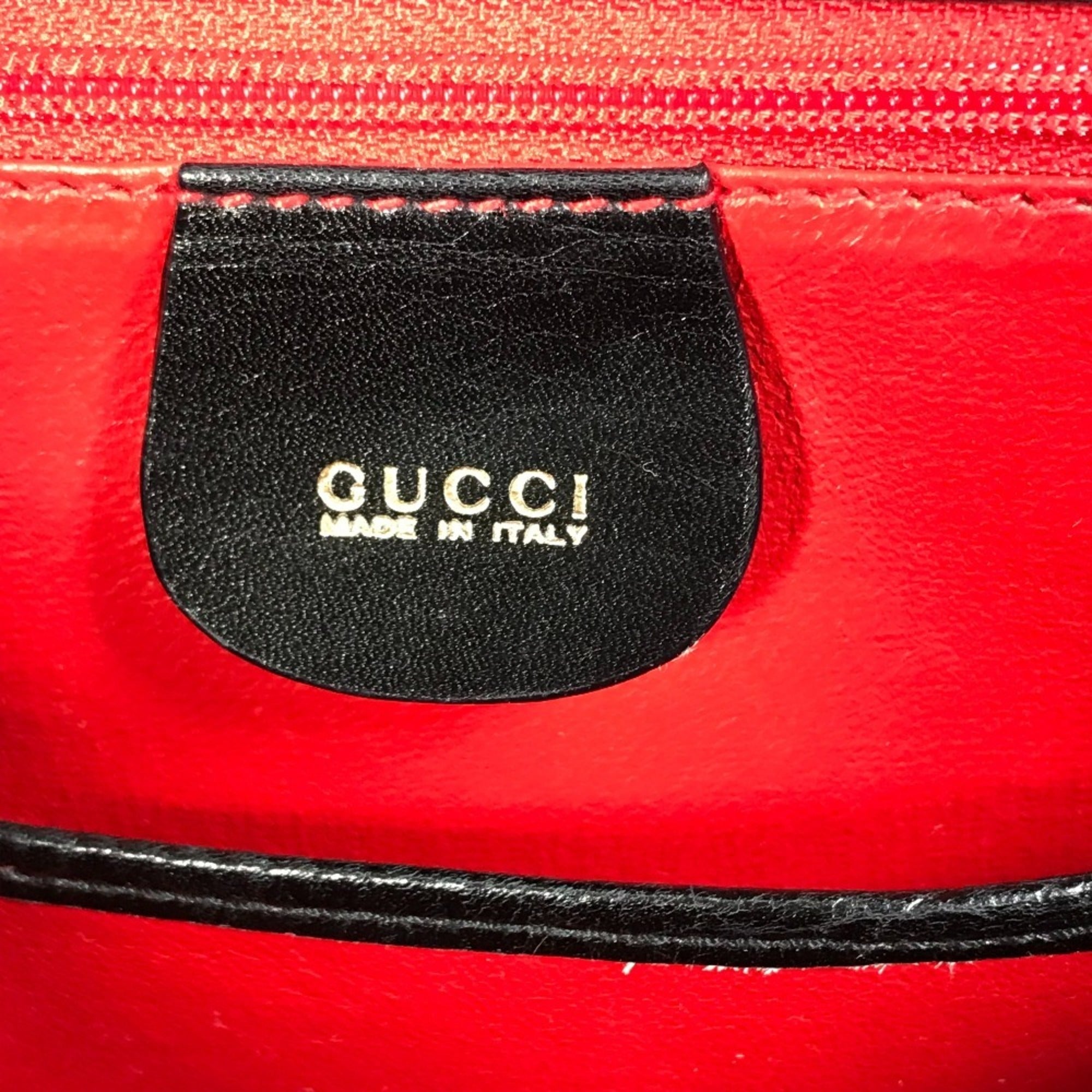 Gucci Black Leather Bamboo Handbag (Pre-Owned)