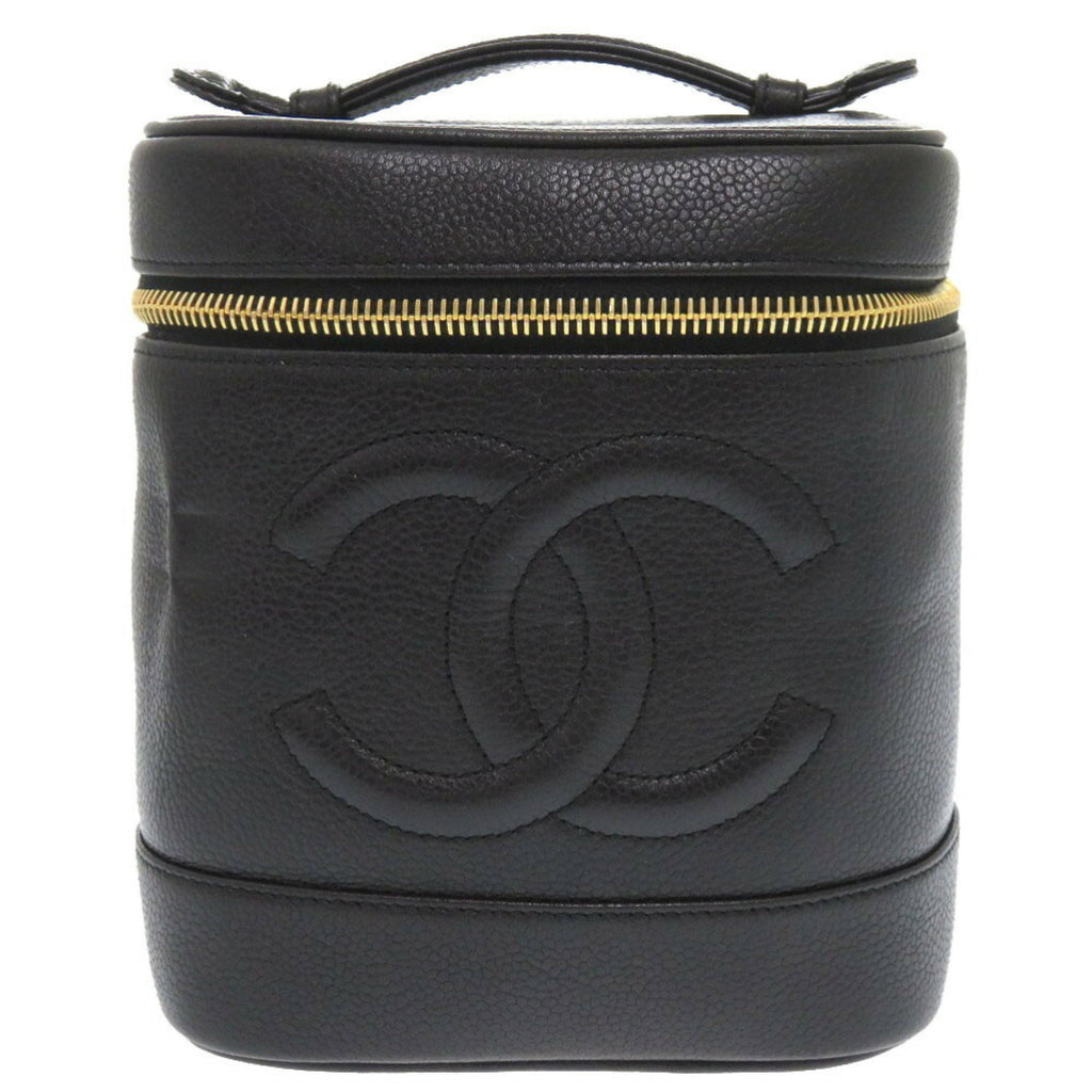 Chanel Black Grained Calfskin Handbag Vanity Bag (Pre-Owned)