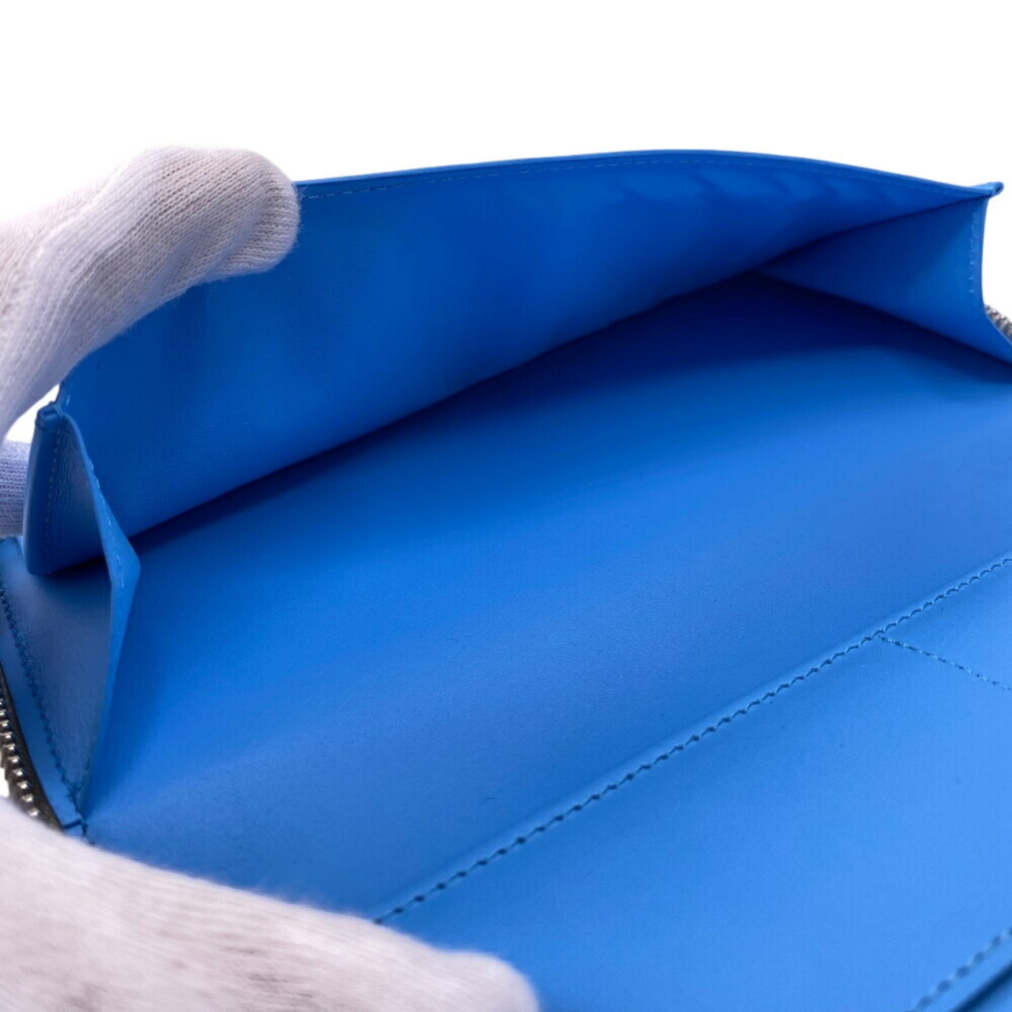 Louis Vuitton Taurillon Blue Gray Leather Wallet (Bi-Fold) (Pre-Owned)