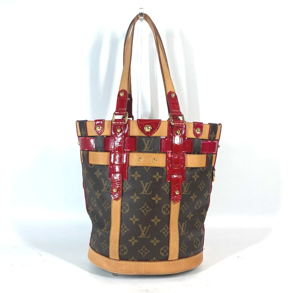 Louis Vuitton Brown Red Color Monogram Shoulder Bag Tote Bag (Pre-Owned)
