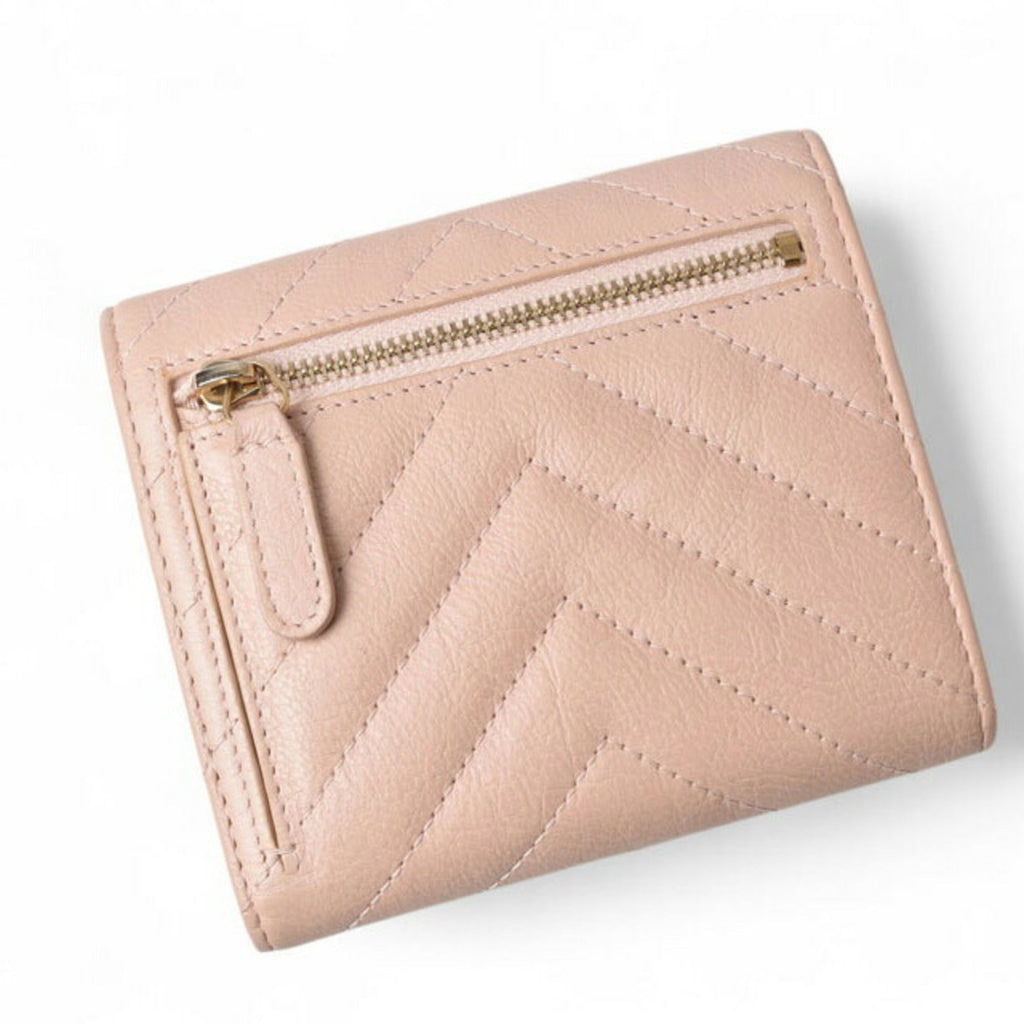 Chanel Baby Pink Leather Wallet (Tri-Fold) (Pre-Owned)