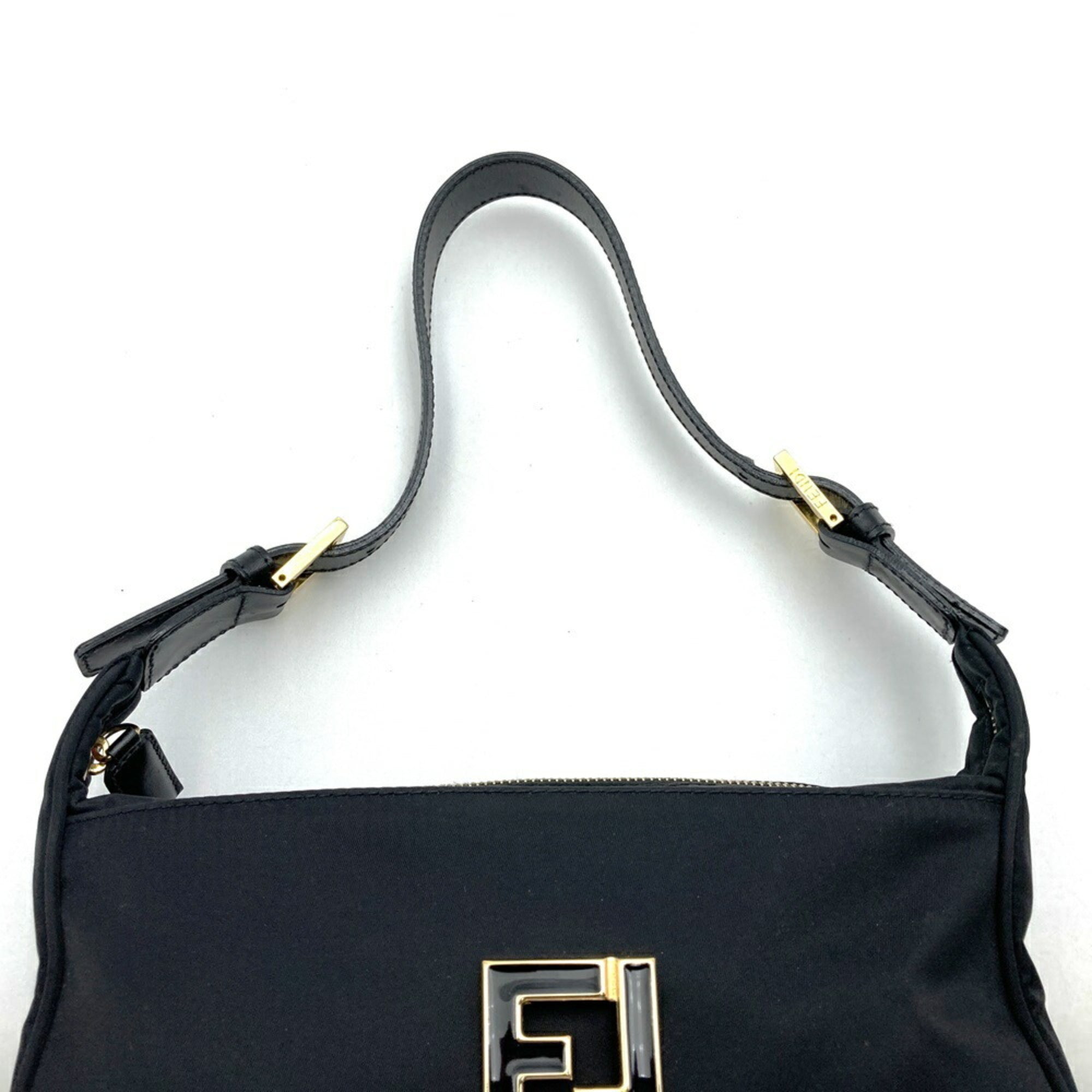 Fendi Black Nylon Leather Shoulder Bag (Pre-Owned)