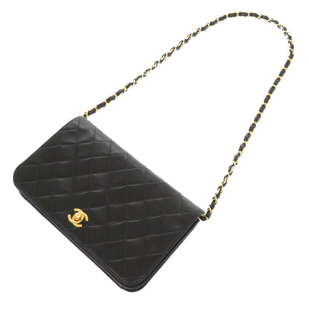Chanel Matelasse Black Leather Shoulder Bag (Pre-Owned)