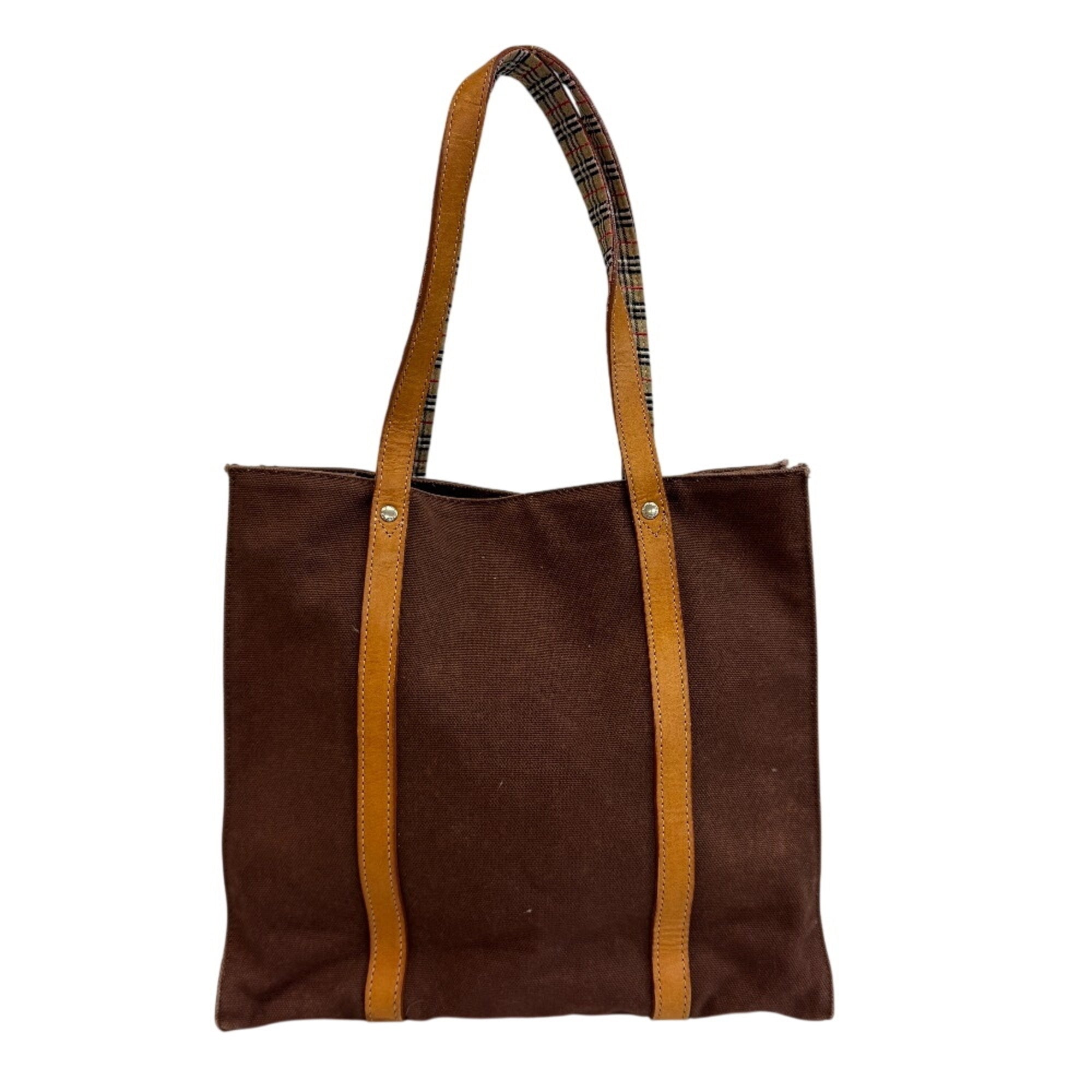 Burberry Blue Label Brown Canvas Tote Bag (Pre-Owned)