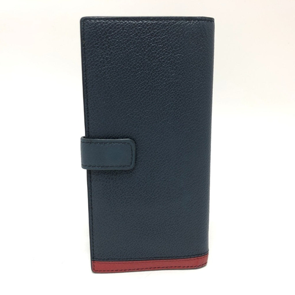 Prada Blue Leather Long Wallet (Bi-Fold) (Pre-Owned)
