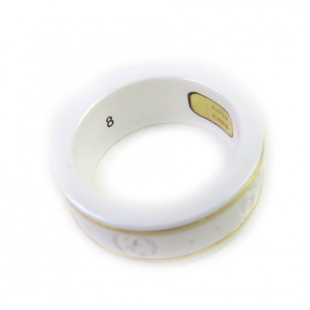 Gucci White Ceramic Band Ring (Pre-Owned)