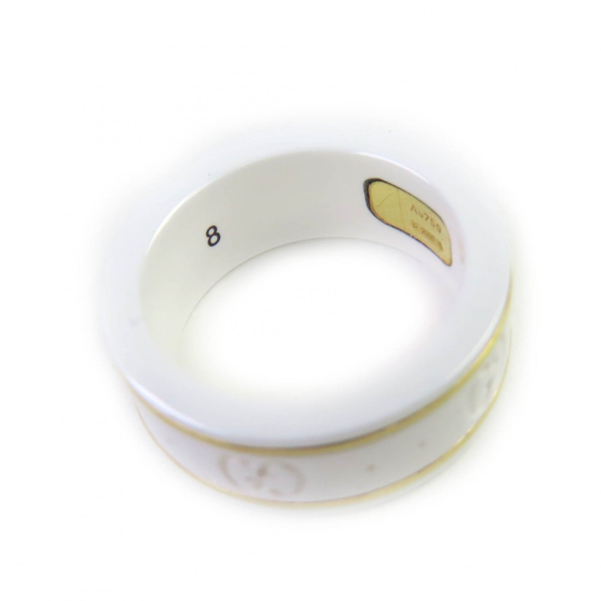 Gucci White Ceramic Band Ring (Pre-Owned)