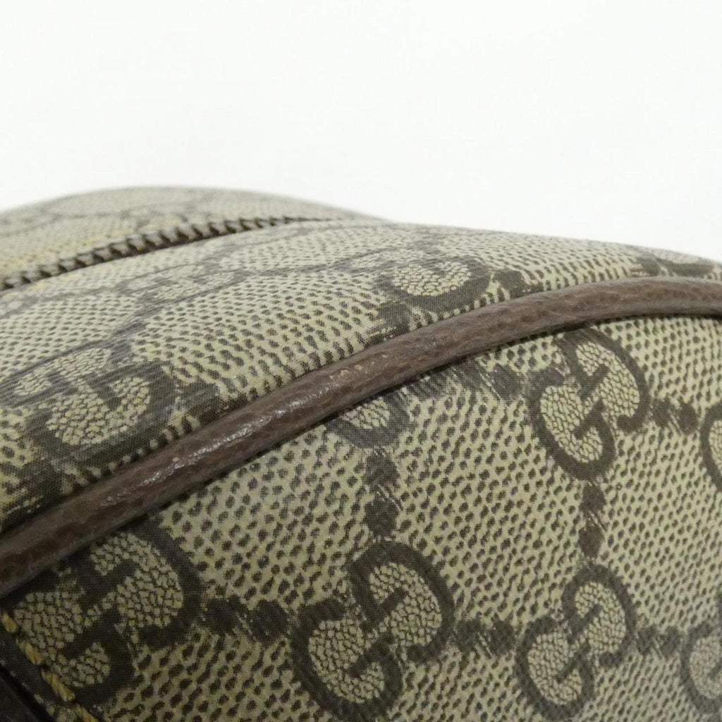 Gucci Beige Brown Gg Supreme Canvas Leather Shoulder Bag (Pre-Owned)