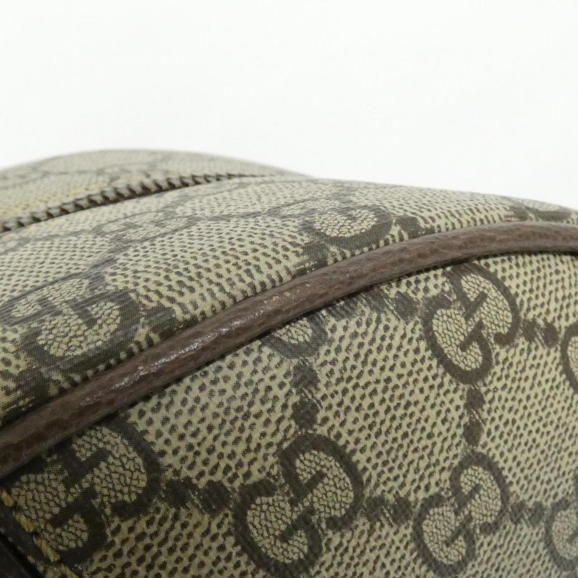 Gucci Beige Brown Gg Supreme Canvas Leather Shoulder Bag (Pre-Owned)