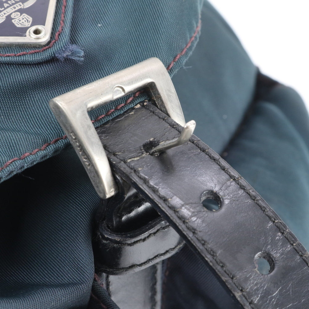 Prada Green Nylon Leather Backpack (Pre-Owned)