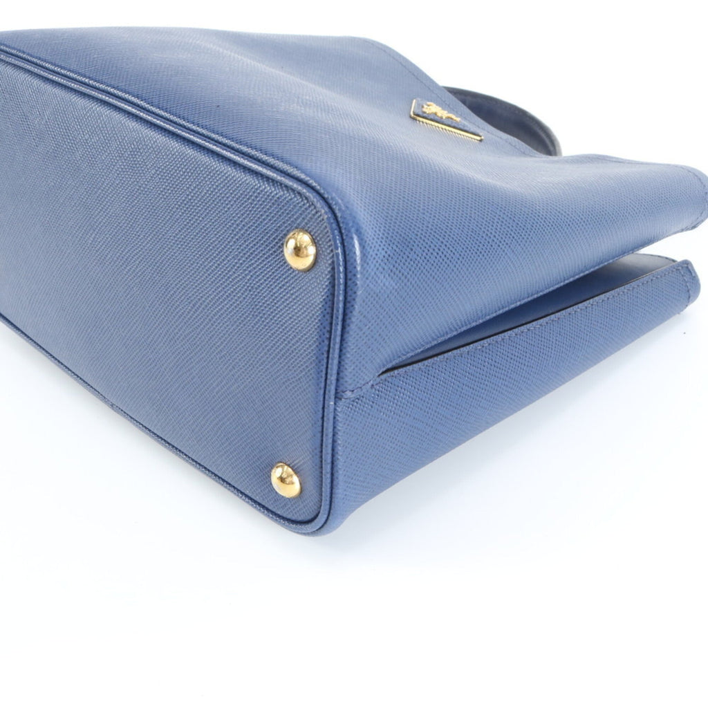 Prada Blue Leather Handbag Tote Bag (Pre-Owned)