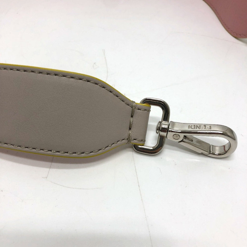 Fendi Gray Leather Chain/Shoulder Wallet (Pre-Owned)