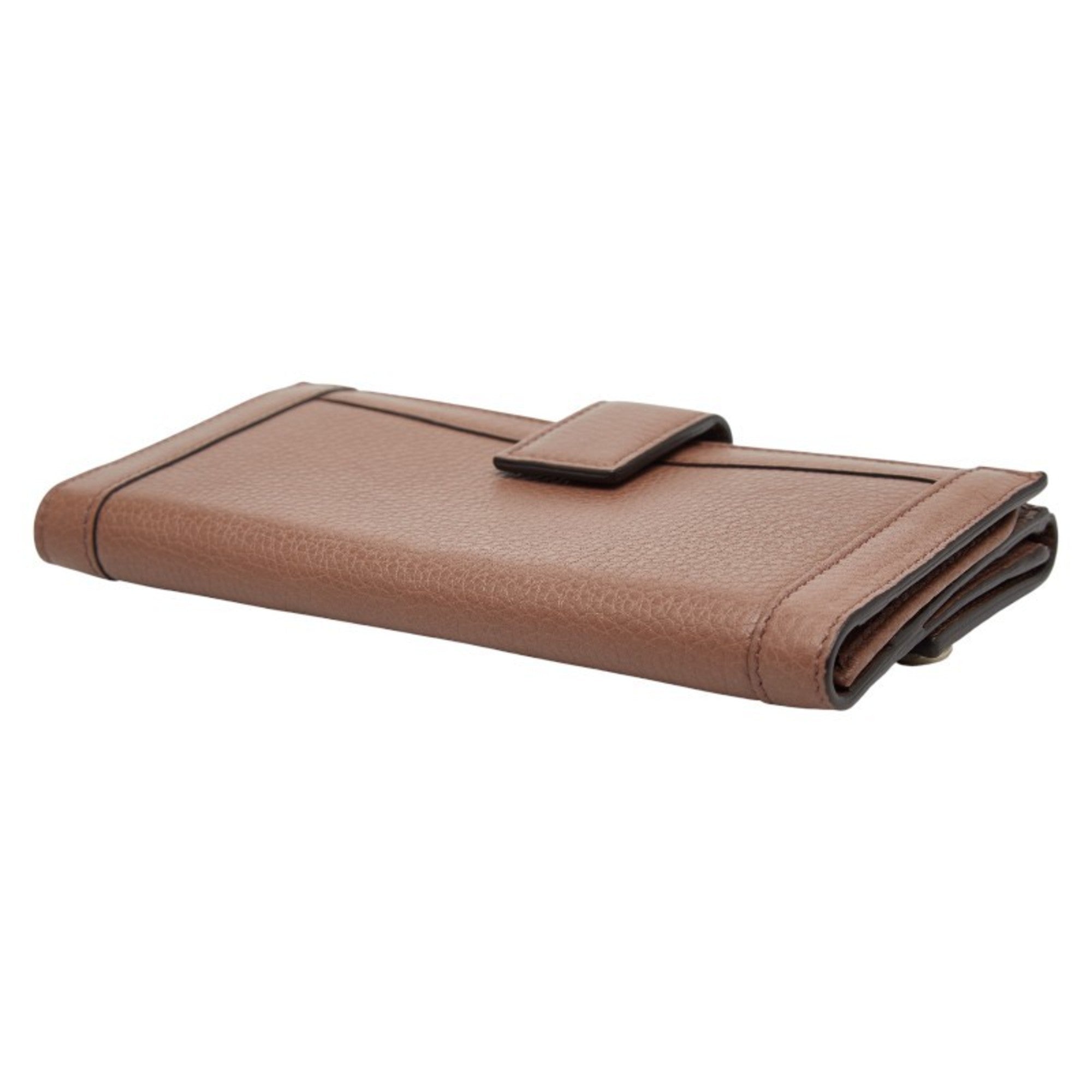 Gucci Brown Canvas Leather Long Wallet (Bi-Fold) (Pre-Owned)