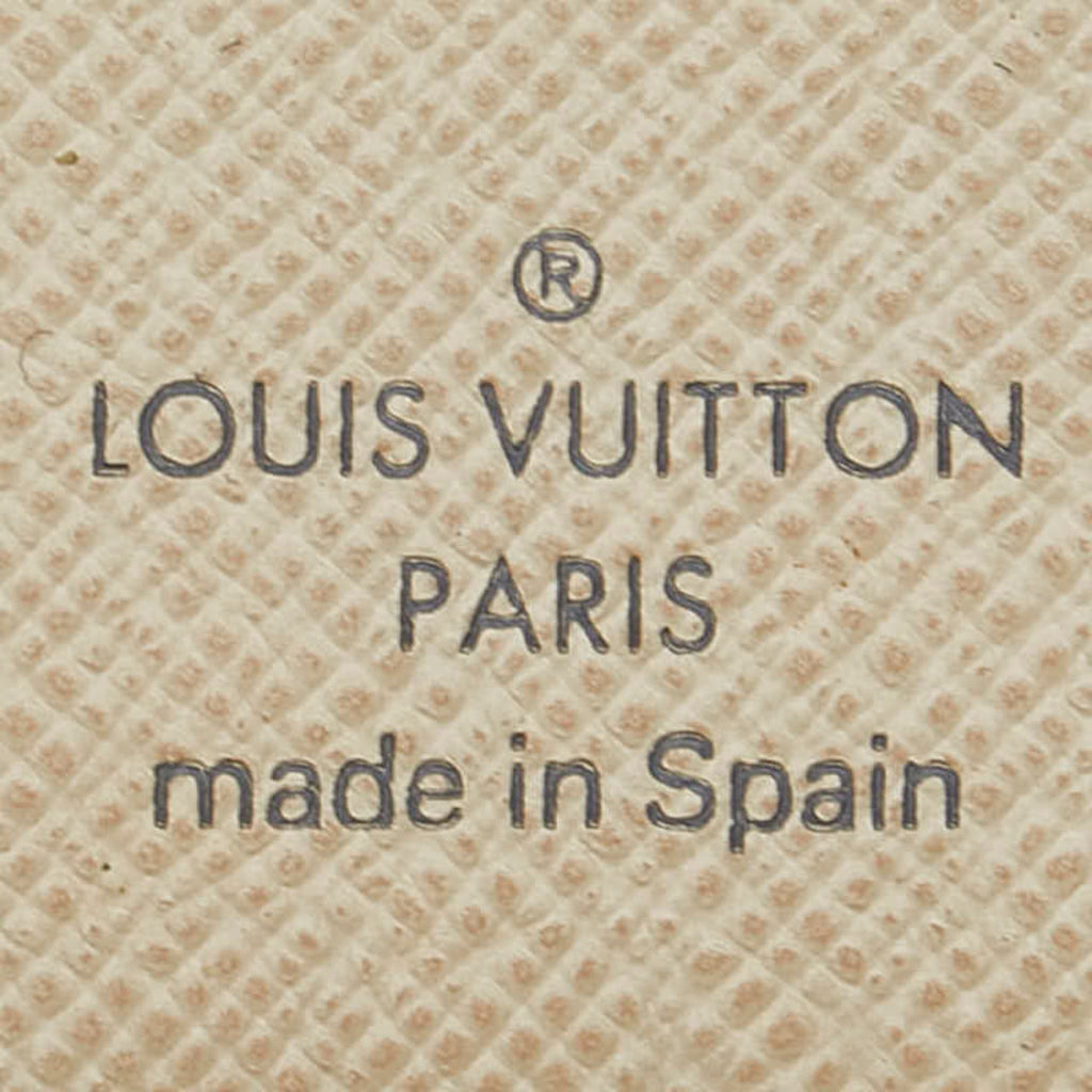 Louis Vuitton Damier Azur White Leather Long Wallet (Bi-Fold) (Pre-Owned)