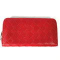 Bottega Veneta Red Leather Long Wallet (Bi-Fold) (Pre-Owned)