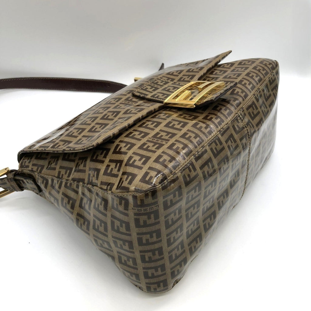 Fendi Zucchino Brown Nylon Shoulder Bag (Pre-Owned)