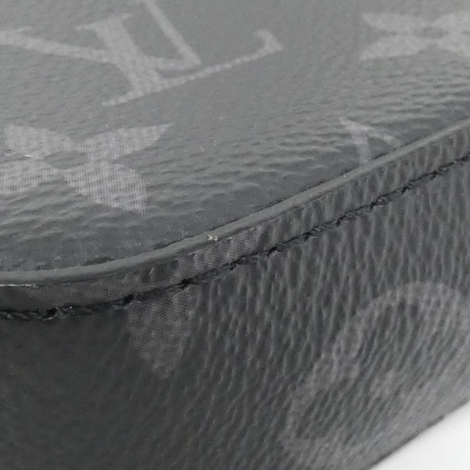 Louis Vuitton Black Coated Canvas Clutch Bag Handbag (Pre-Owned)