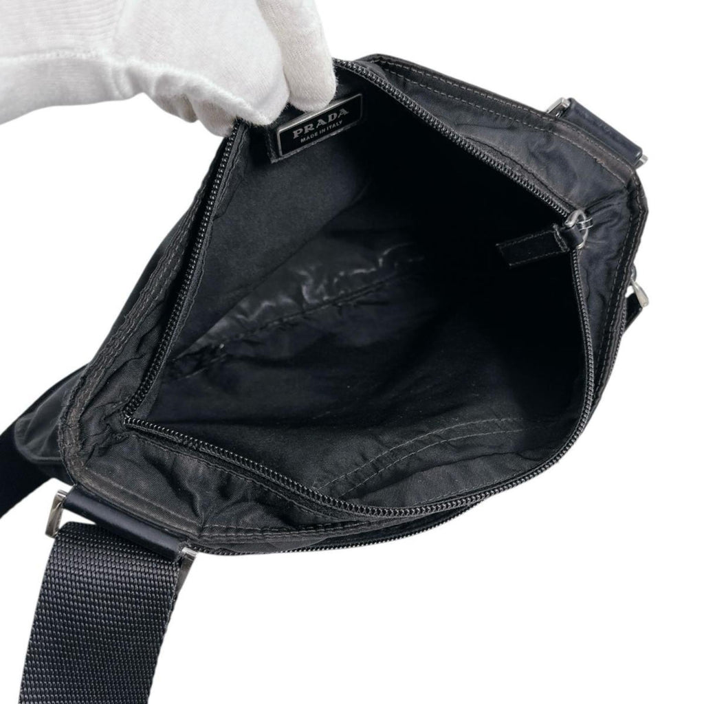 Prada Black Nylon Shoulder Bag Sling Bag (Pre-Owned)