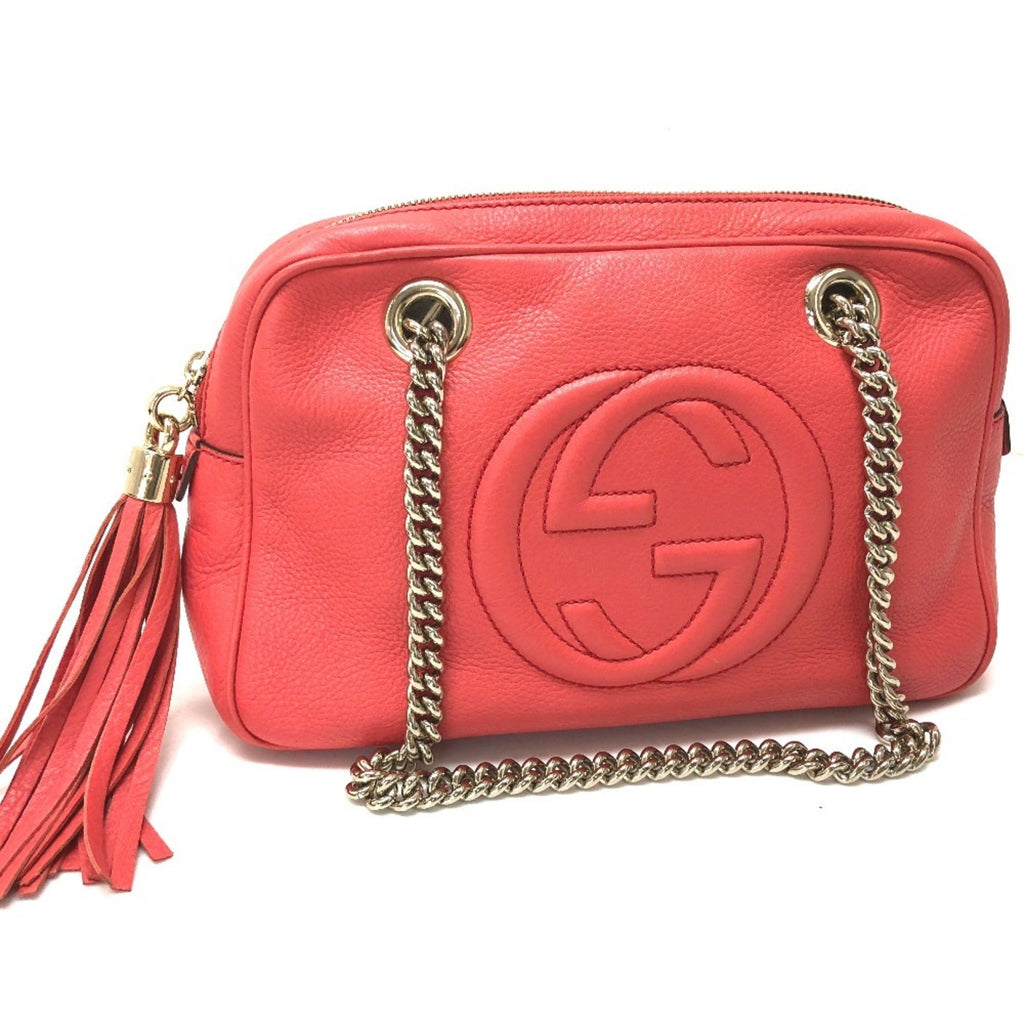 Gucci Soho Pink Leather Shoulder Bag (Pre-Owned)