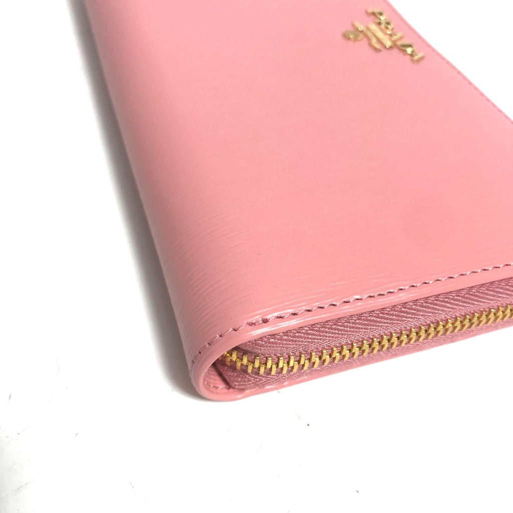 Prada Pink Leather Long Wallet (Bi-Fold) (Pre-Owned)