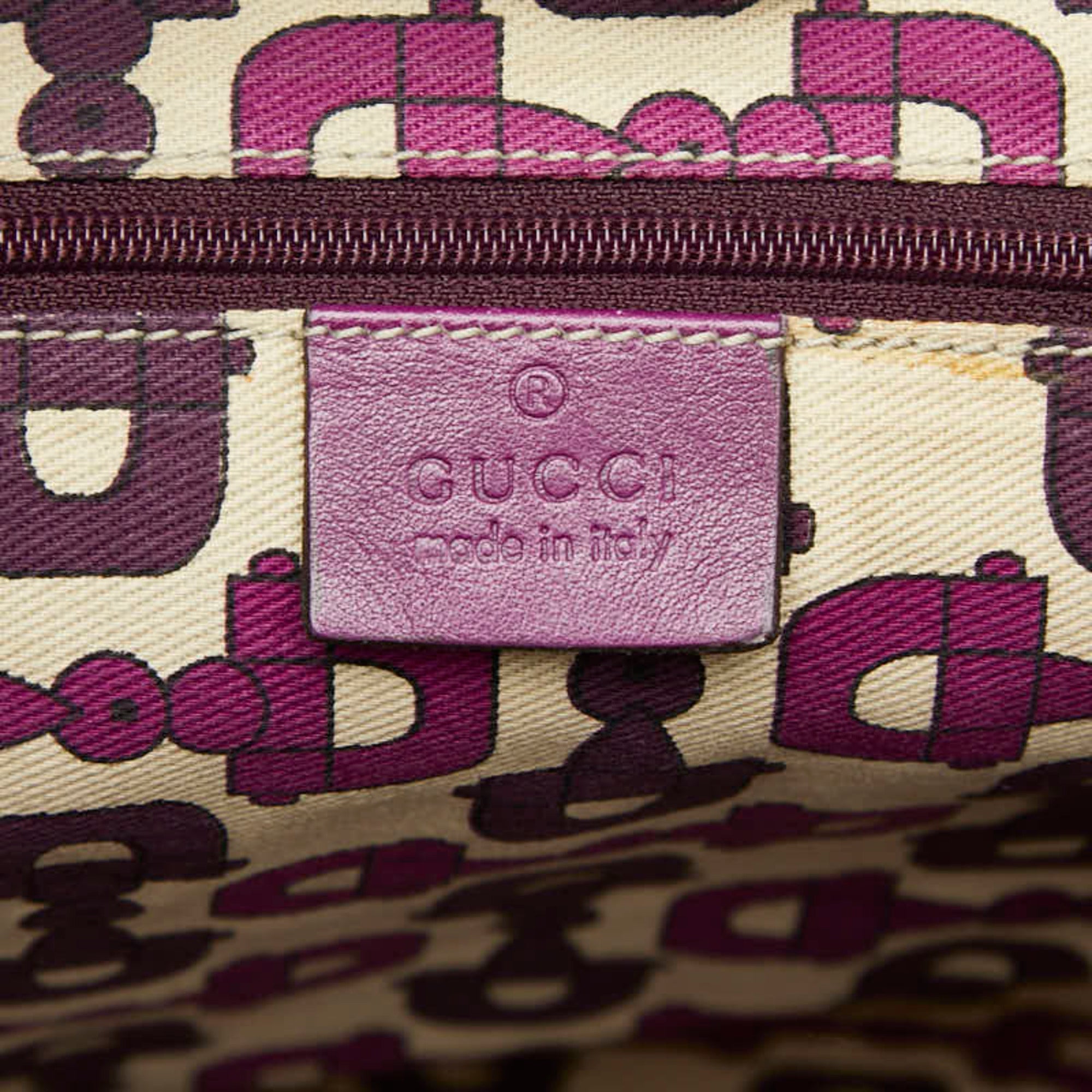 Gucci Purple Leather Shoulder Bag (Pre-Owned)