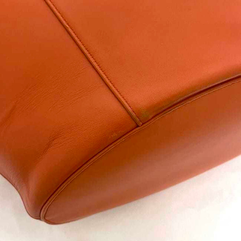 Bottega Veneta Orange Leather Basket Tote Bag (Pre-Owned)
