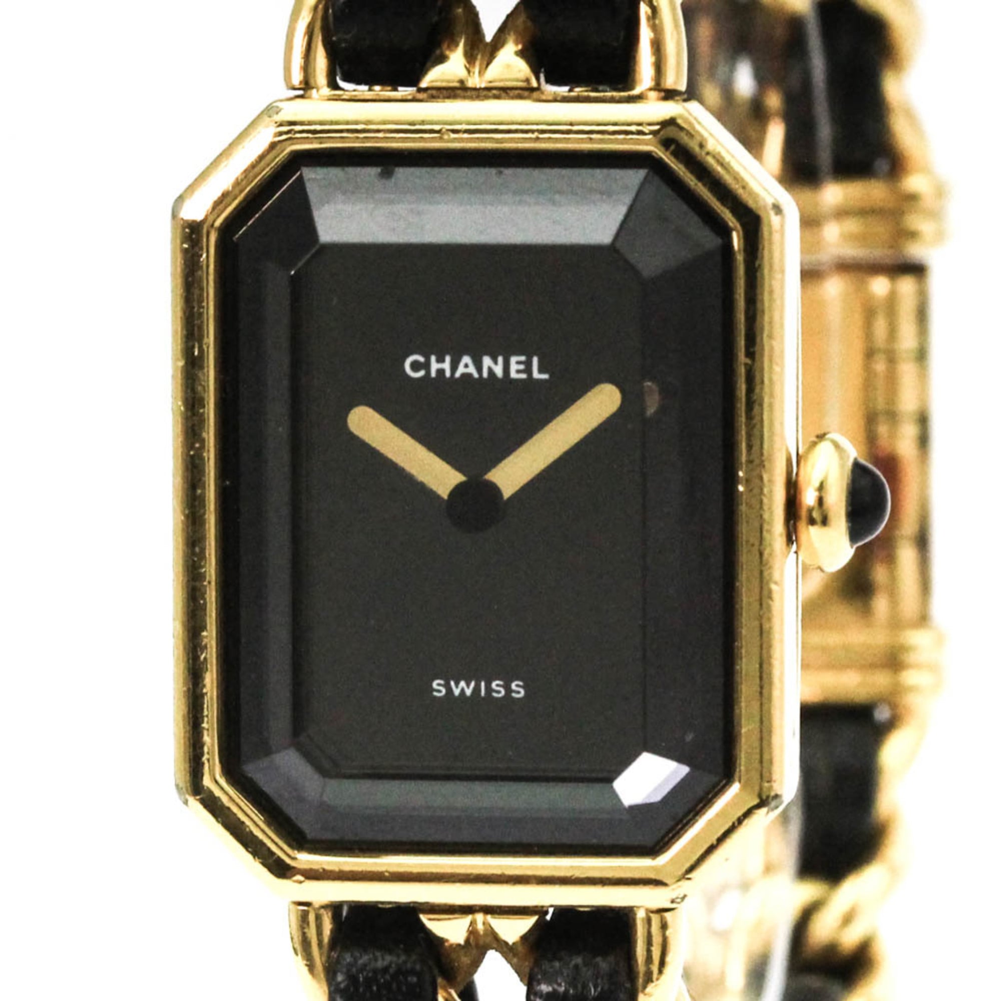 Chanel Premiere Rock Quartz Watch Plated Metal And Leather Watch (Pre-Owned)