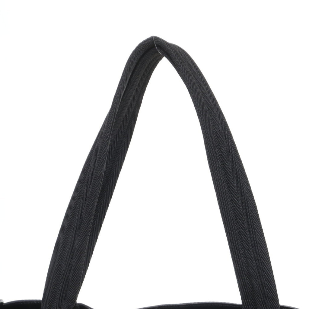 Prada Black Nylon Leather Handbag Tote Bag (Pre-Owned)