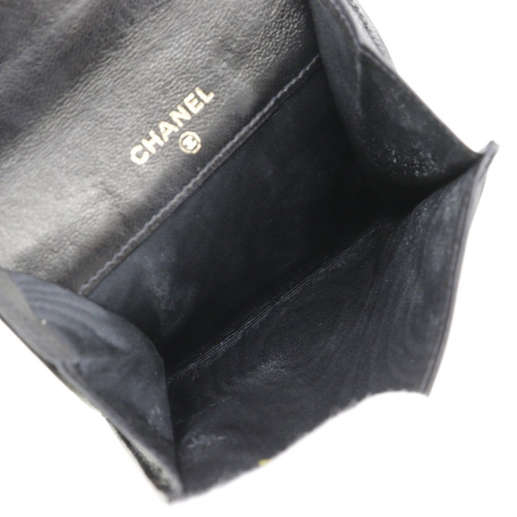 Chanel Black Leather Coin Purse/Coin Case (Pre-Owned)