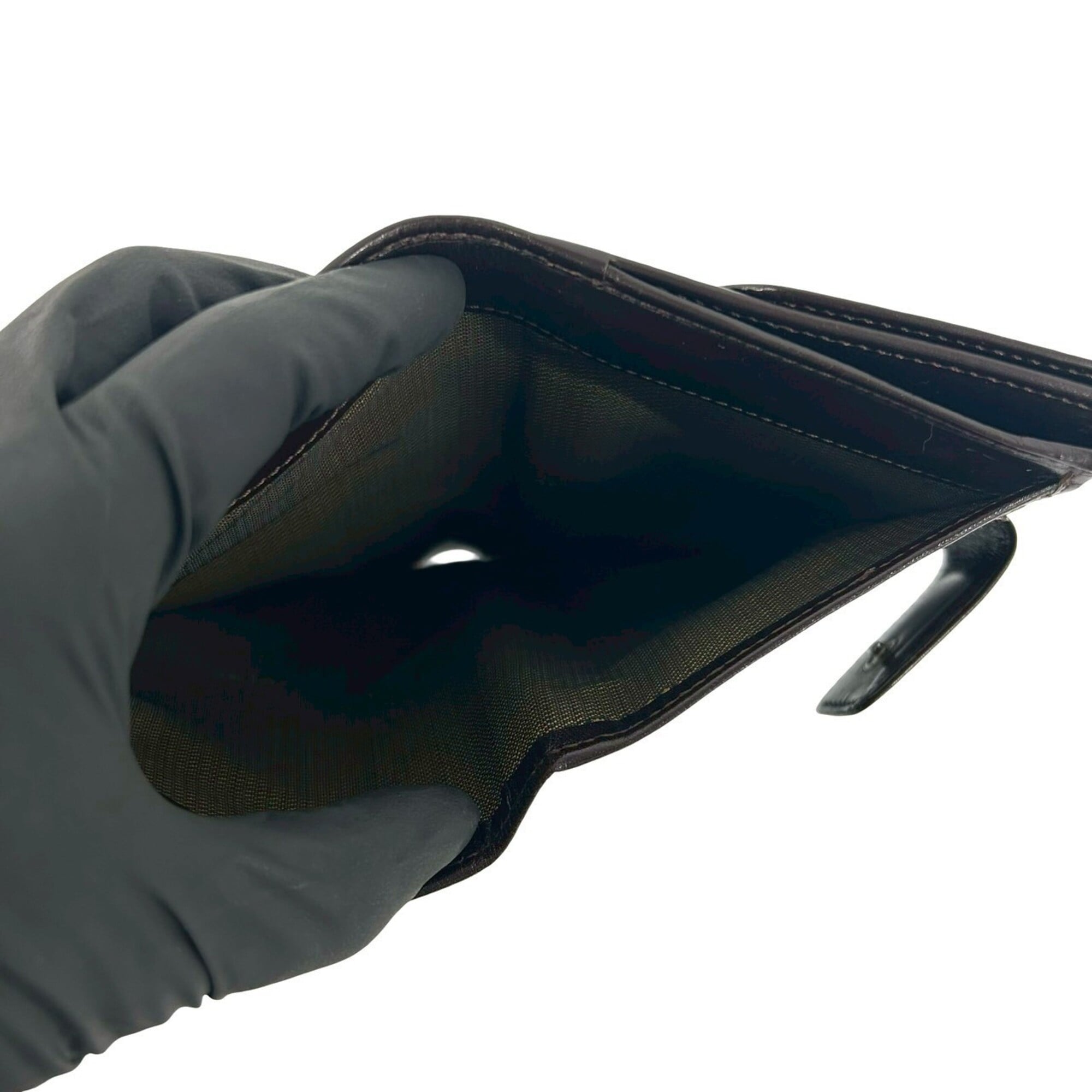Fendi Black Brown Canvas Leather Wallet (Bi-Fold) (Pre-Owned)