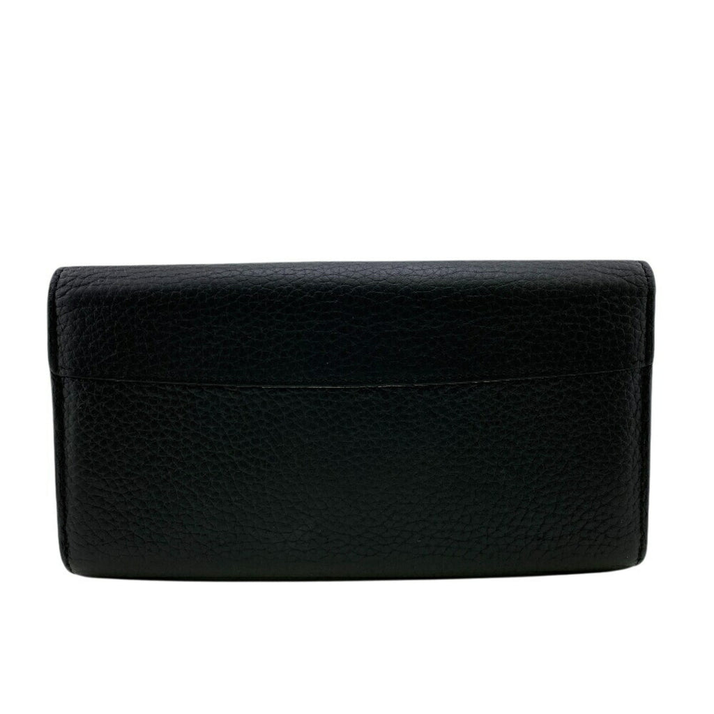 Louis Vuitton Black Leather Long Wallet (Bi-Fold) (Pre-Owned)