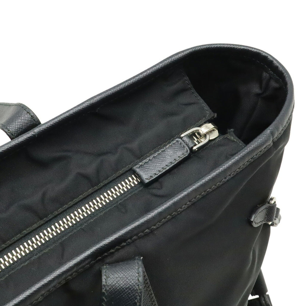 Prada Black Nero Nylon Leather Shoulder Bag Tote Bag (Pre-Owned)