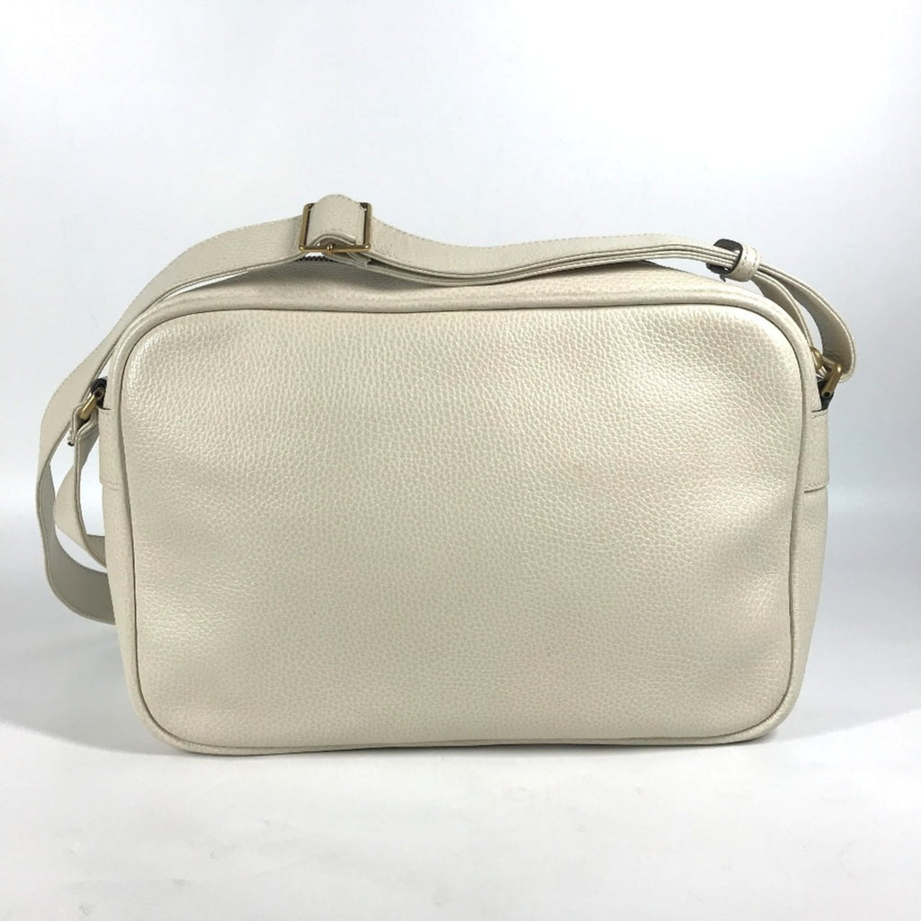 Gucci White Leather Messenger Bag Shoulder Bag (Pre-Owned)