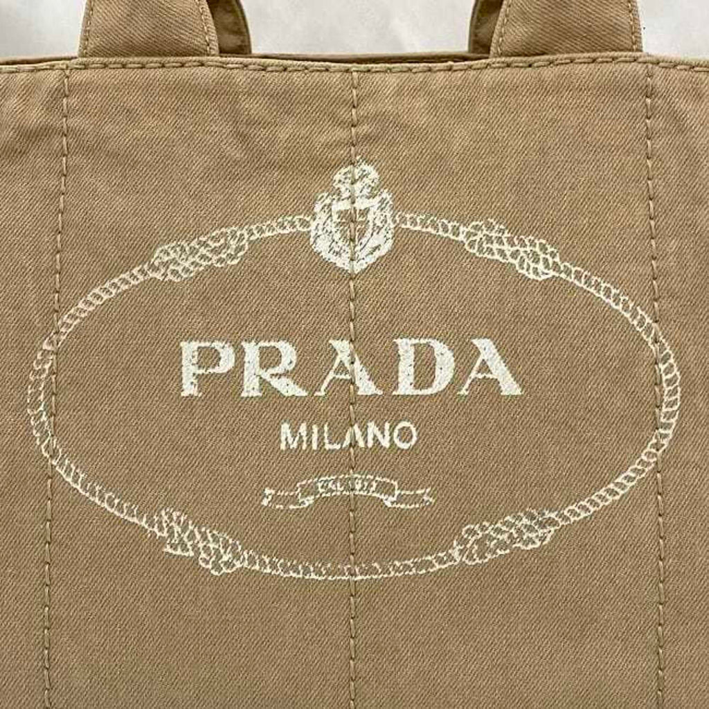 Prada Beige Canapa Handbag Tote Bag (Pre-Owned)