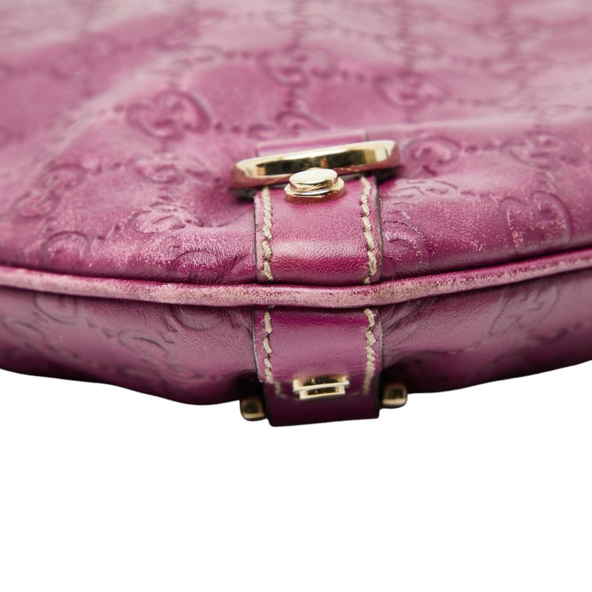 Gucci Purple Leather Shoulder Bag (Pre-Owned)