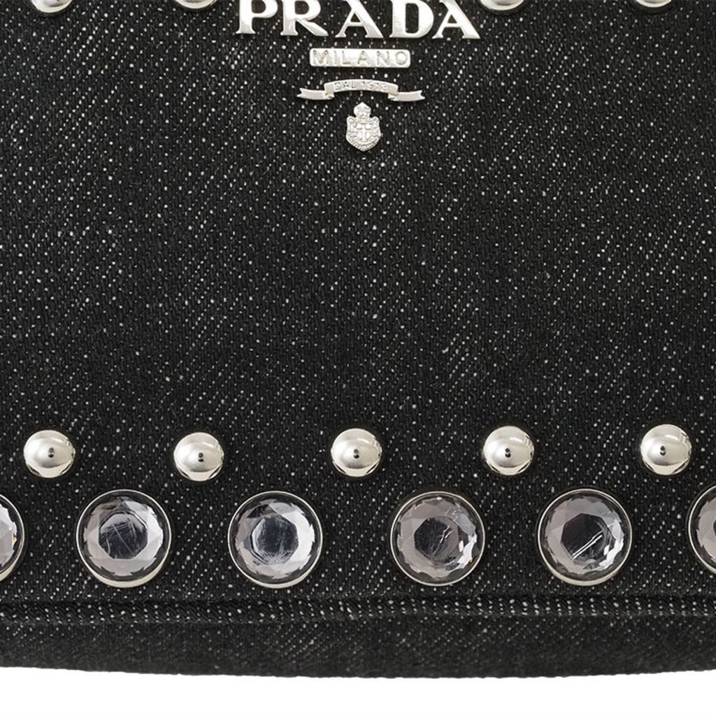 Prada Black Cotton Pochette Pouch Shoulder Bag (Pre-Owned)